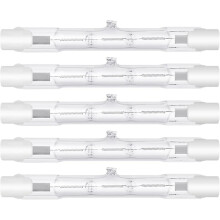 Lot de 5 ampoules halogènes R7s 78 mm 120 W, dimmables, 230 V, 2100 lm, 2800 K, blanc chaud, culot J78,