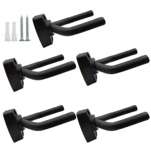 5 Pack Black Guitar Hanger Holder Wall Mount Display With Screws Fits Guitars