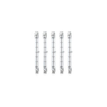 Lot de 5 ampoules halogènes R7S 118 mm 300 W à intensité variable, format crayon, 220-240 V CA, 3100