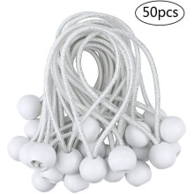 Lot de 50 tendeurs élastiques à boule, tendeurs de bâche pour pavillon, camping, cordes de tente, harnais