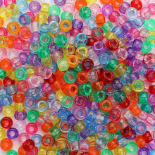500 perles Ă paillettes assorties, perles multicolores 6 x 9 mm pour bracelets, perles pour tresses,