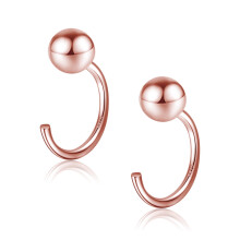 Half Hoop Earrings Rose Gold Plated 925 Sterling Silver