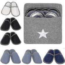 Lot de 6 paires de chaussons en feutre polaire, lavables, jetables et antidérapants, parfaits pour la