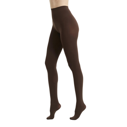 Asdoklhq Women's Solid Opaque Footed Pantyhose Coffee S
