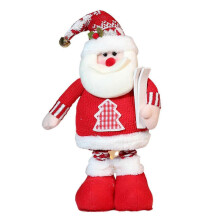 Kerstpluche poppenset - Kerstman, sneeuwpop en eland met uitschuifbare poten voor decoratie