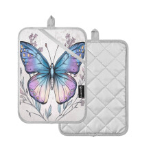 Butterfly Pot Holders Set Heat Resistant 2 Pcs 7" x 9.8"