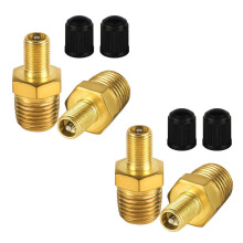 Brass Air Chuck Adapter 1/4 NPT Male for Schrader Valve