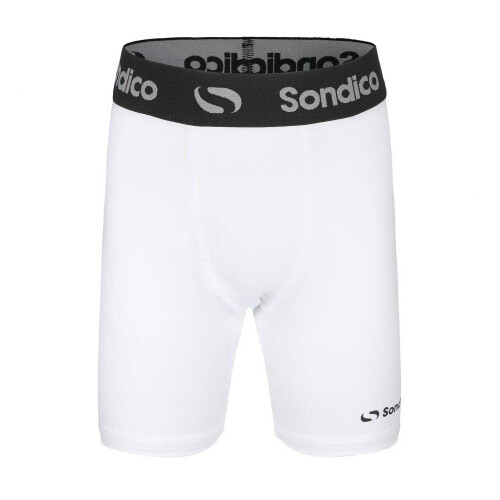 (9-10 Years, White) Sondico Childrens/Kids Snug Fit Compression Shorts
