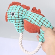 Seahorse Dog Chew Toy Squeaky Plush Green