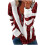 Women's Quarter-Zip Pullover Striped Sparkle Print Oversize 1