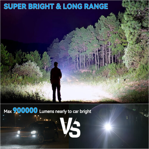 LED Flashlight Rechargeable 900000LM 5 Modes 12H IPX6 1