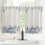 Thanksgiving Kitchen Curtains Blue White Pumpkin Eucalyptus 3