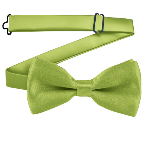 Solid Color Adjustable Bow Tie for Kids and Boys Green