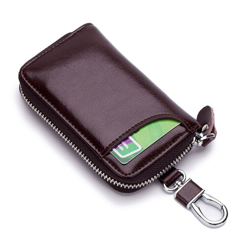 Mini Leather Car Key Case with Zipper 5 Colors 1