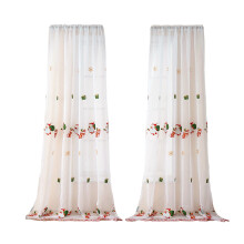 Santa Claus Embroidered Rectangular Curtain White