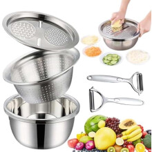 Anderisto Stainless Steel Chopping Basin 3-in-1
