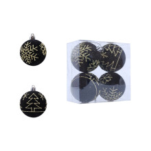 Velvet Christmas Balls Black 4 PCS 2.36 Inch