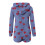 Women's Blue Hooded Loungewear Jumpsuit Polyester Zip Front 4