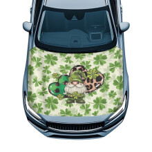 St. Patrick's Day Clover Car Hood Cover Stretchable