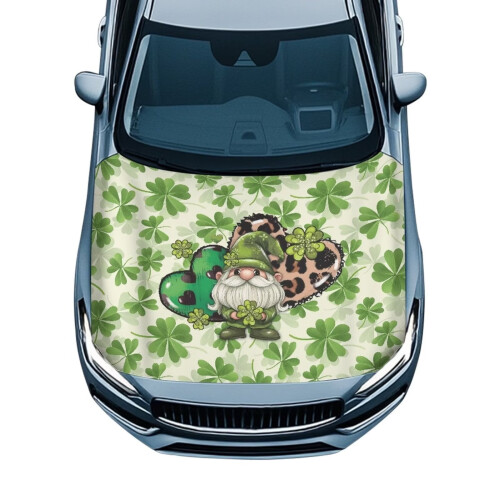 St. Patrick's Day Clover Car Hood Cover Stretchable