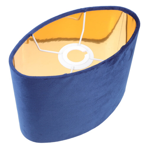 Navy Blue Oval Lampshade for Rectangular Table