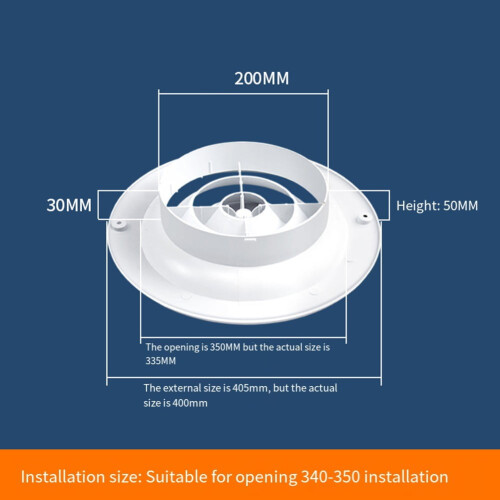 Adjustable ABS Air Vent Cover for Round Ducting
