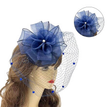 Flapper Headband with Net Flower Hairpin for Masquerade