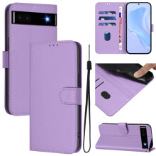PU Leather Wallet Case for Google Pixel 6a Purple