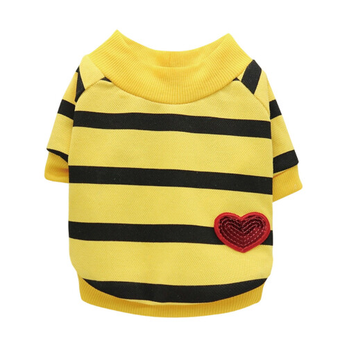 Pet Cat Summer Clothes Striped Heart Design