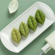 Mooncake-Vorm Plastic Mooncake-Vorm Koekjesvormer met Bladstempel Handpers Plunjer Gebak Herbruikbaar Bakdecorgereedschap