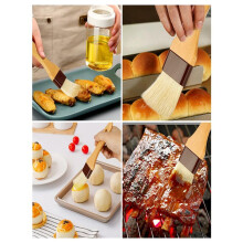 Pastry Brush,Basting Brush for Cooking,Bristle BBQ Brush for Oil & Sauce,Wooden Handle Food Brush for Baking
