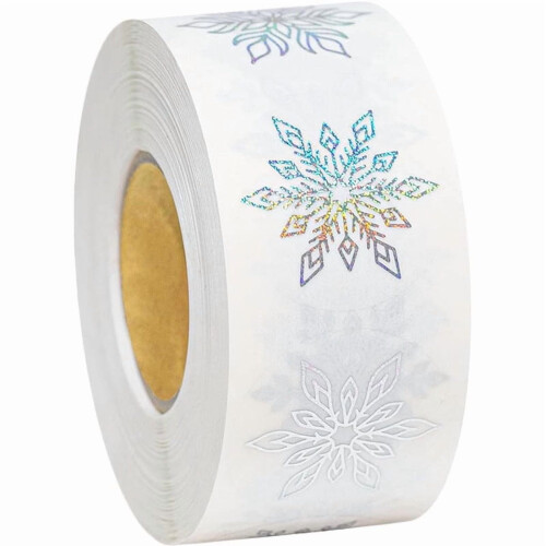 Snowflake Stickers Transparent Blue 500 Pieces 1