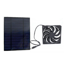 (As show, One size) Mini ventilateur solaire 50 W pour animaux de compagnie/chiens, poulailler/serre