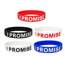 (As show, One size) Lot de 5 bracelets de couleurs assorties « Je te promets », en silicone, pour le sport, bijoux et cadeau