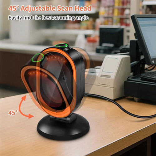 X30 1D QR 2D Barcode Scanner, Automatic Desktop Bar Code Scanner Reader for Computers, PC, Laptop & Universal POS System 2