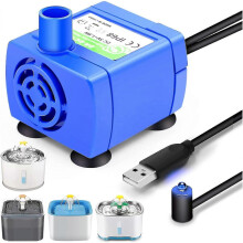 (As show, One size) Vattenpump för husdjur, USB-uppladdningsbar LED-ljus för katt, dricksfontänmotor