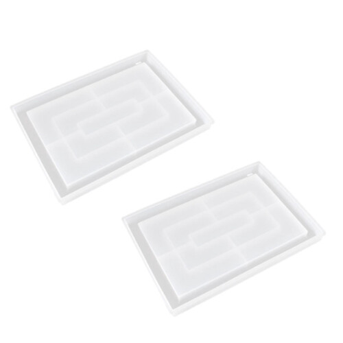 Epoxy Silicone Mold Rectangle Tray Large 2PC