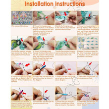 DIY Dotted Diamond Art Painting Wind Chime Kit, Three-Dimensional Dreamy Sun Catchers Diamonds Dot Paintings B