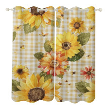 Floral Watercolor Blackout Curtains Grommet Thermal