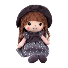(As show, One size) Poupée de chiffon toute douce en peluche avec chapeau et jupe de princesse, compagnon de sommeil idéal