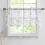 Floral Yellow Grey Sheer Kitchen Curtains Linen Texture 1
