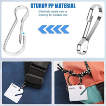 100Pcs Key Tags, Slotted Plastic Hanging Tags with Metal Snap Hooks White Key Tags Blank Square Key Tags