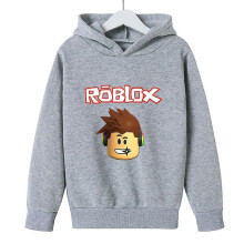 (Gray, 13-14 Years) Roblox-huppari lapsille, teini-ikäisille, pojille, tytöille, pitkähihaisille ja hupullisille collegeille,