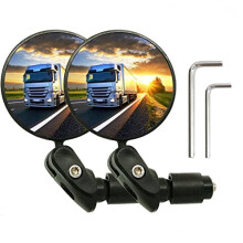 Bicycle Bar End Mirrors Round HD Adjustable 2 Pack