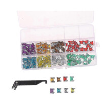 (As show, One size) Kit de 100 mini-fusibles à lames extra-plats pour voiture (3A, 5A, 7,5A, 10A, 15A, 20A, 25A, 30A).