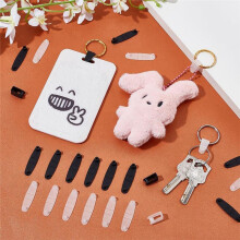 200 Pcs Plastic Keychain Clips Keychain Connector Snap Tabs 1.4 Inch Badge Strap Clip Key Chain Connector