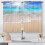 Blue Ocean Beach Kitchen Curtains Rustic Farmhouse 2 Panels 1