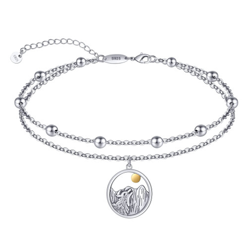 Sterling Silver Ankle Bracelet for Women Adjustable