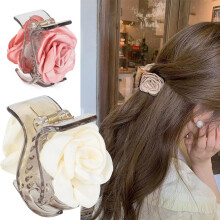Champagne Flower Hair Clips Shark Rose Design 3-Pack