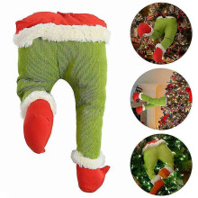 (As show, One size) Jambes de Grinch en peluche, décoration de sapin de Noël, accessoires de décoration pour les fêtes